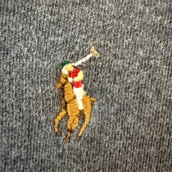 POLO Ralph Lauren Boys Interlock Gray Quarter-Zip Pullover size XL 18-20 - Picture 7 of 7